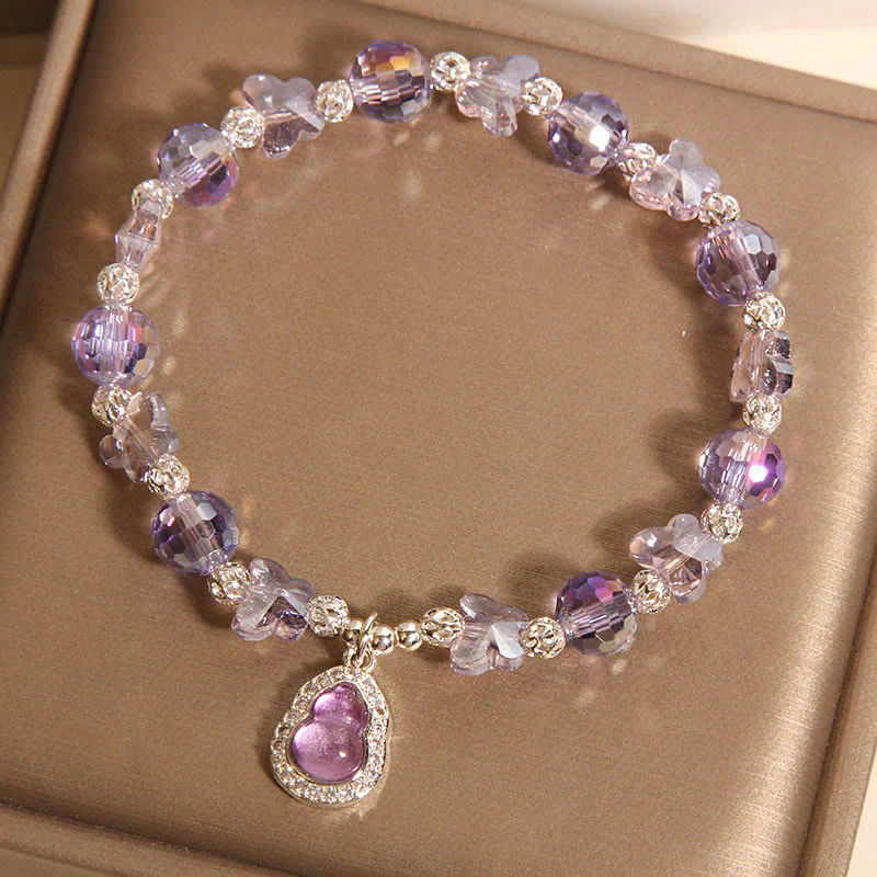 Buddha Stones Butterfly Gourd Amethyst Citrine Labradorite Balance Bracelet