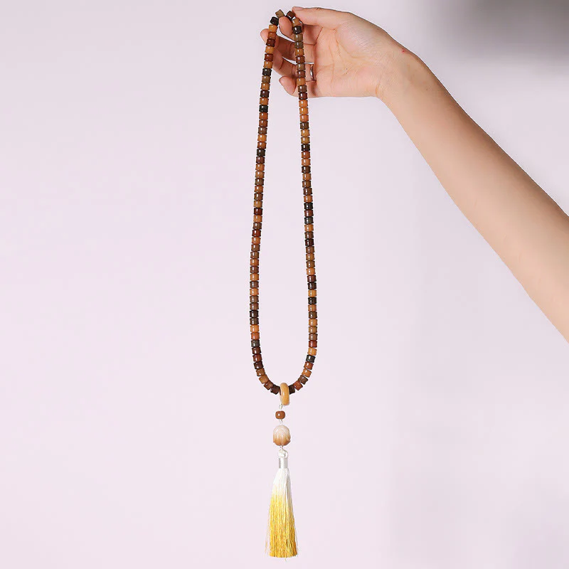 Buddha Stones 108 Mala Beads Bodhi Seed Buddha Hand Lotus Engraved Harmony Bracelet