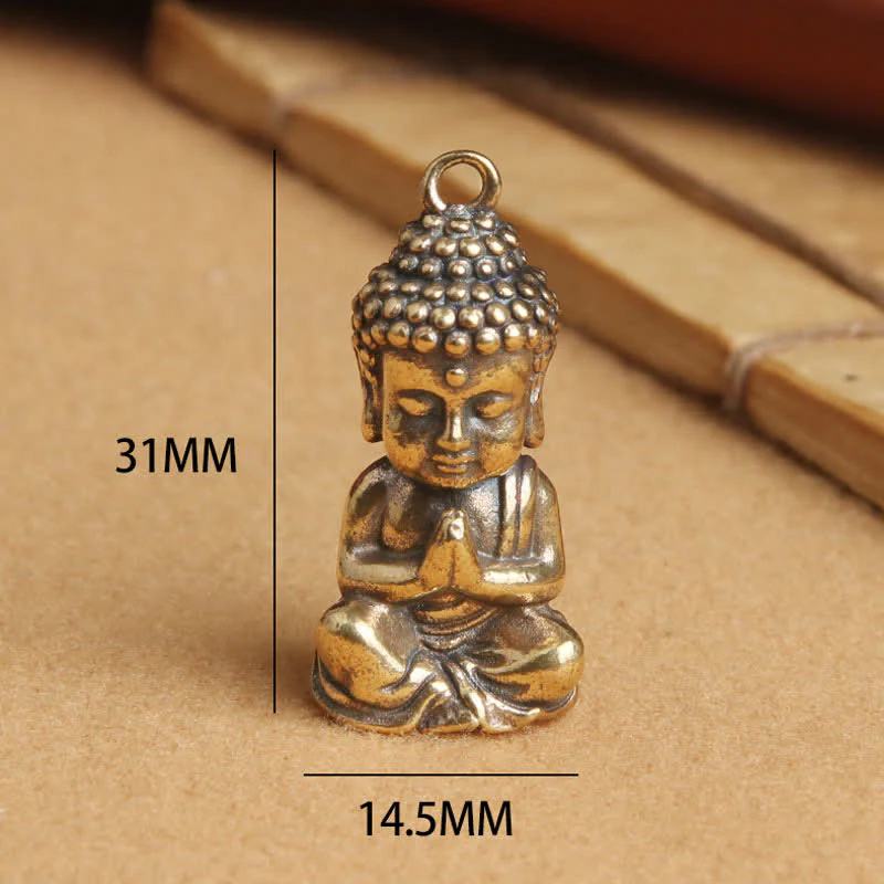 Buddha Stones Buddha Compassion Copper Keychain Pendant Decoration