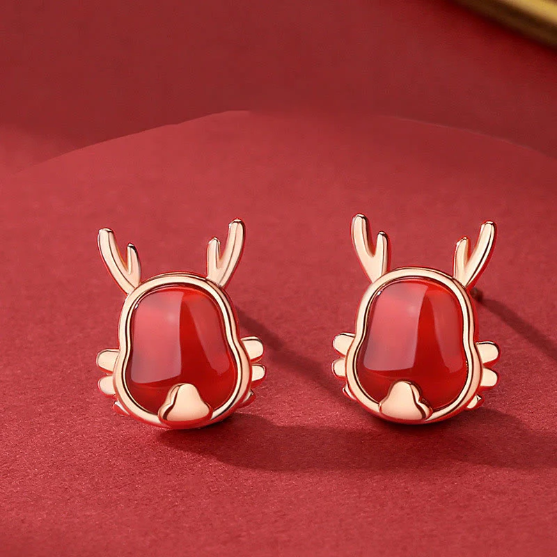 ❗❗❗A Flash Sale- Buddha Stones 925 Sterling Silver Year of the Dragon Natural Red Agate Dragon Attract Fortune Fu Character Strength Bracelet Necklace Pendant Earrings