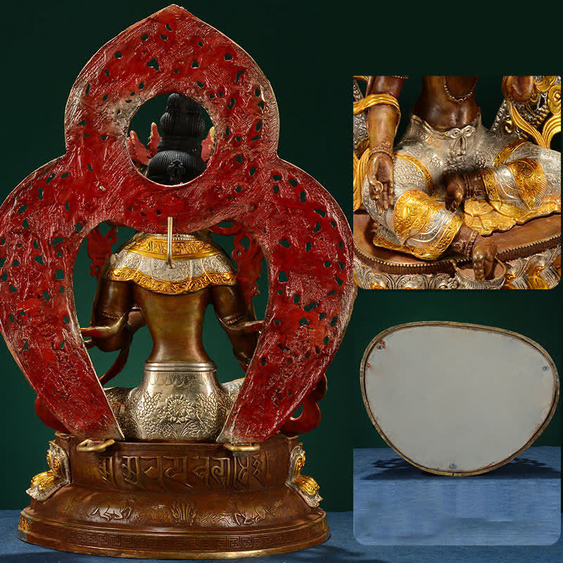 Buddha Stones Bodhisattva Green Tara Hope Copper Statue Decoration