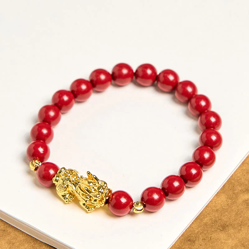 Buddha Stones Cinnabar PiXiu Calm Blessing Bracelet