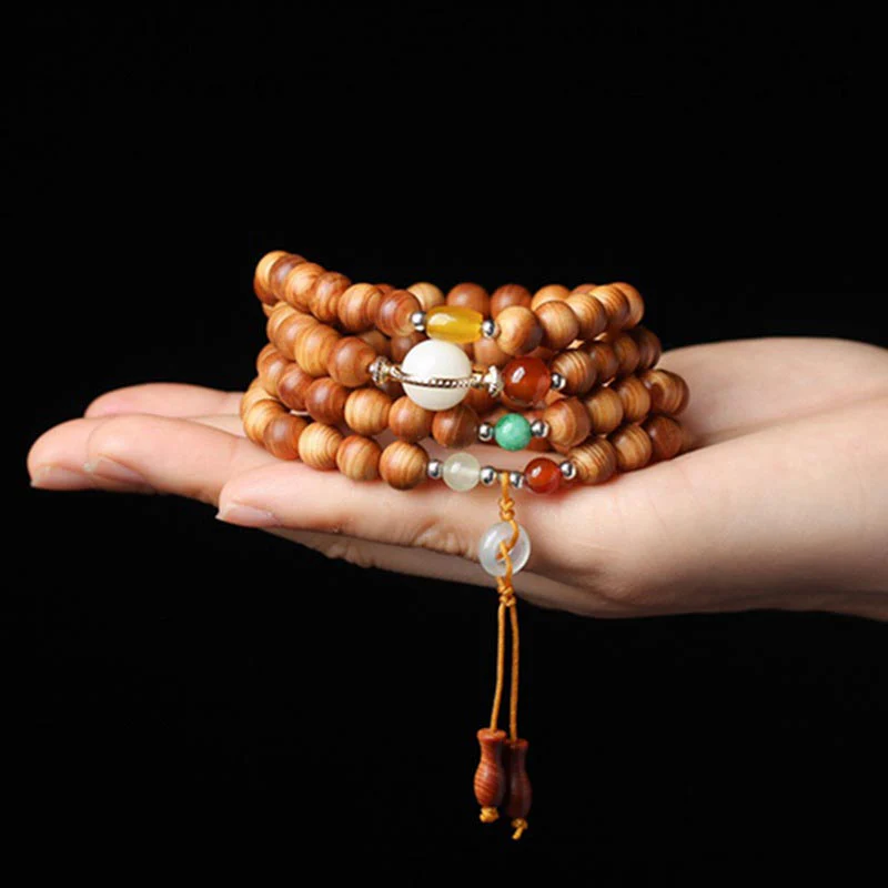 Buddha Stones Tibetan Rosewood Mala Healing Necklace Bracelet