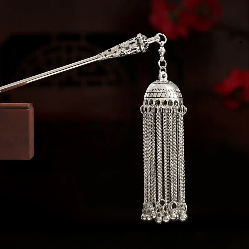 Buddha Stones Water Drop Lily of the Valley Flowers Tassels Confidence Hairpin