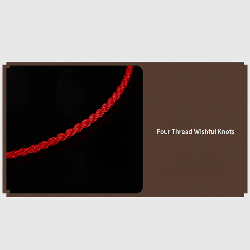Buddha Stones 999 Gold Bead Handmade Four Thread Wishful Knots Braided Protection Bracelet