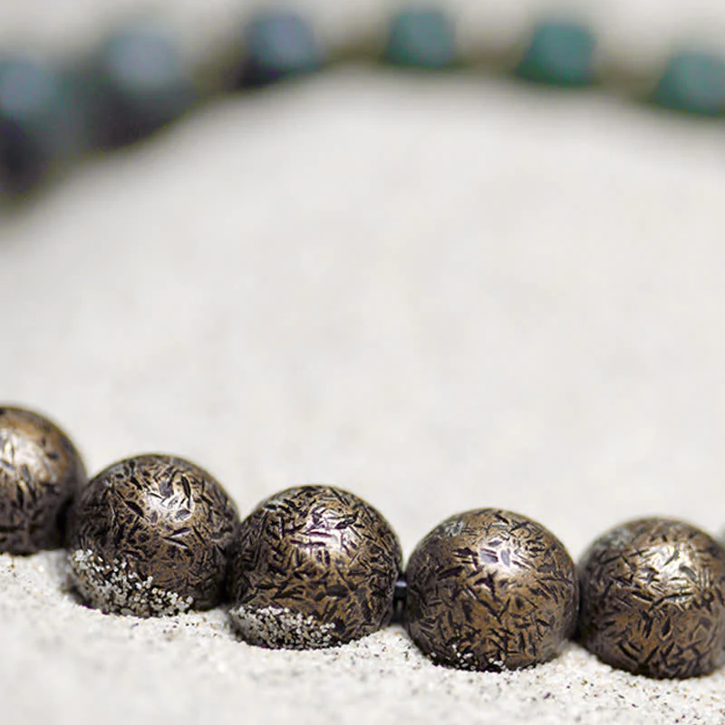 Buddha Stones Tibetan Cyan Bodhi Seed Copper Success Bracelet