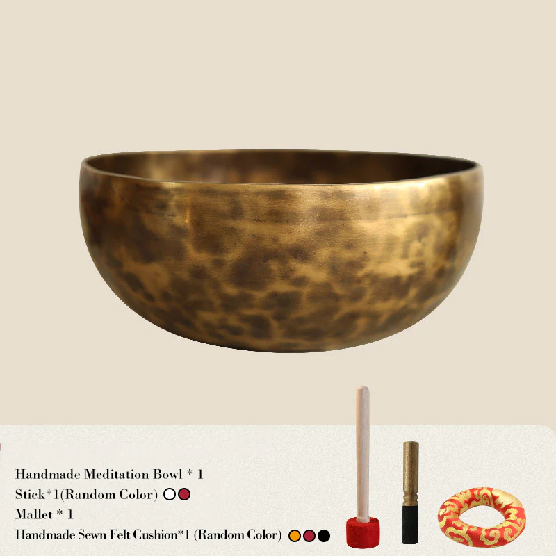 Buddha Stones Tibetan Sound Bowl Handcrafted for Healing and Meditation Positive Energy Singing Bowl Set