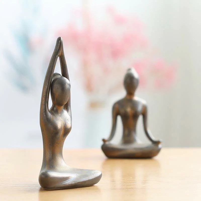 Buddha Stones Abstract Yoga Meditation Exercise Ceramics Spiritual Figurine Sculpture Decoration