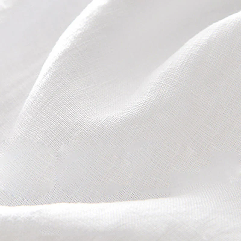 Buddha Stones Solid Summer Short Sleeve Buttons Linen Men's Shirt With Pockets