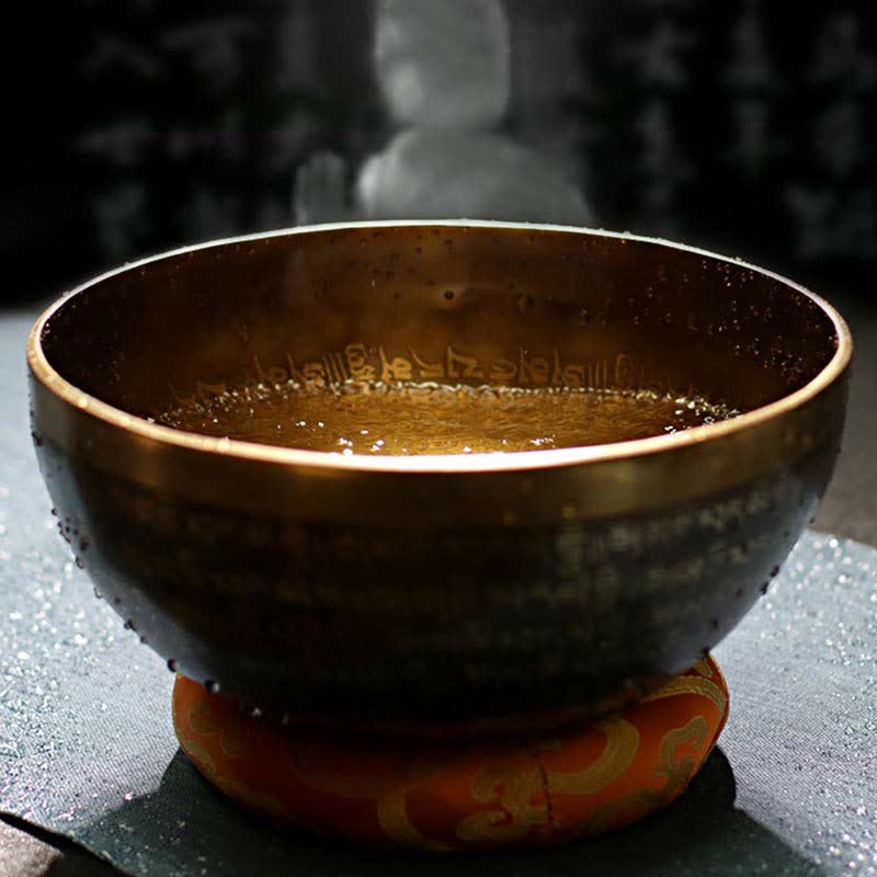 Buddha Stones Sutra Singing Bowl Handcrafted for Healing and Meditation Positive Energy Sound Bowl Set