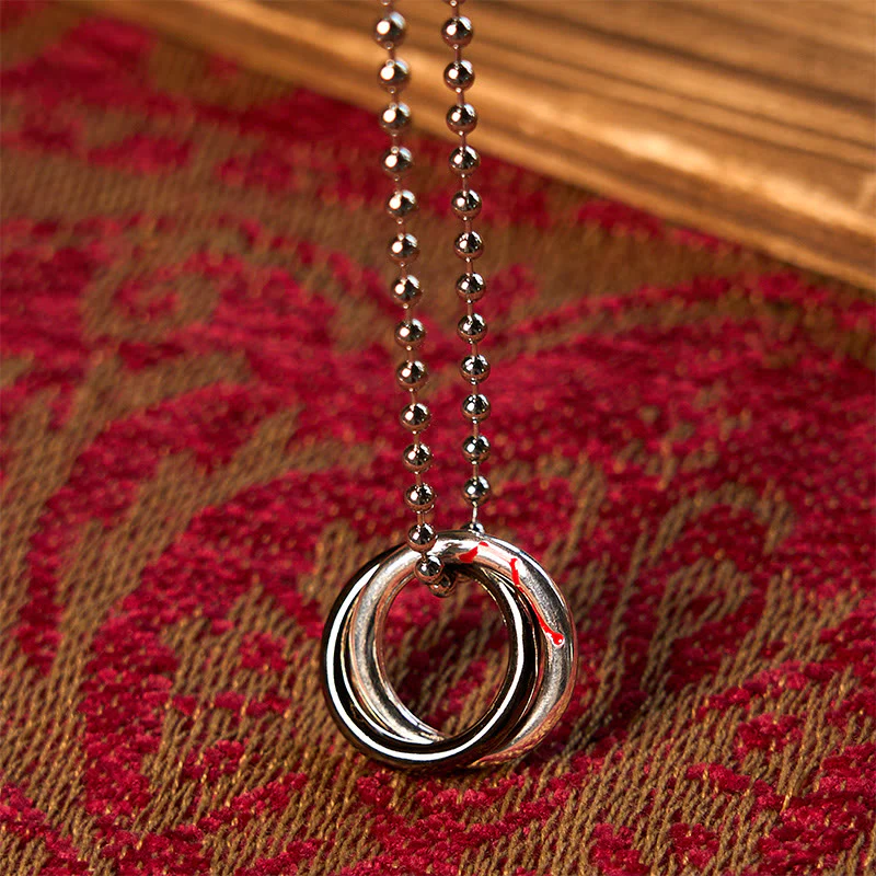 Buddha Stones Copper Qiankun Hoop Big Dipper Luck Necklace Pendant