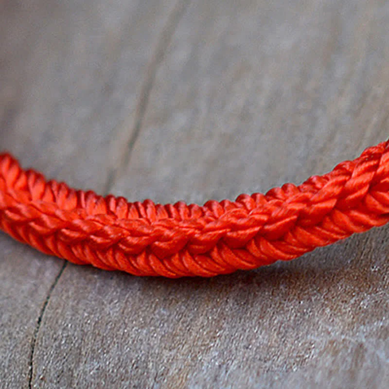 Buddha Stones Handmade Simple Design Chinese Knotting Luck Strength Braid String Bracelet