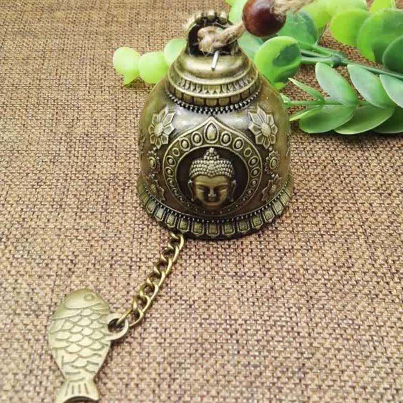 Buddha Stones Feng Shui Buddha Koi Fish Dragon Elephant Wind Chime Bell Luck Wall Hanging Decoration