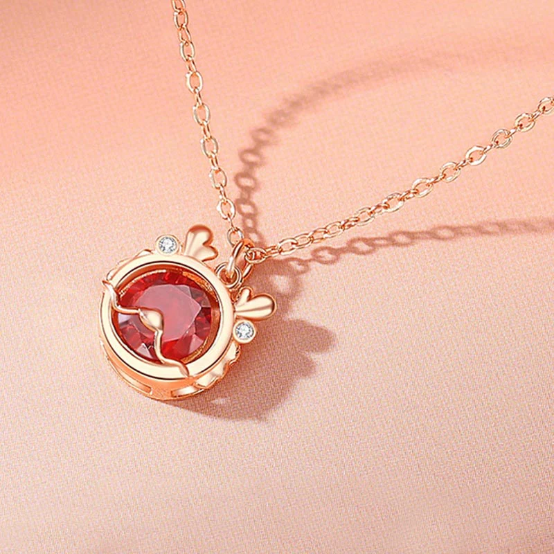 Buddha Stones 925 Sterling Silver Year Of The Dragon Luck Red Zircon Necklace Pendant Bracelet Earrings Ring (Extra 30% Off | USE CODE: FS30)