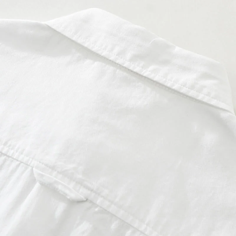 Buddha Stones Artistic Simple Design Embroidery Bamboo Pattern Men's Short Sleeve Cotton Shirt