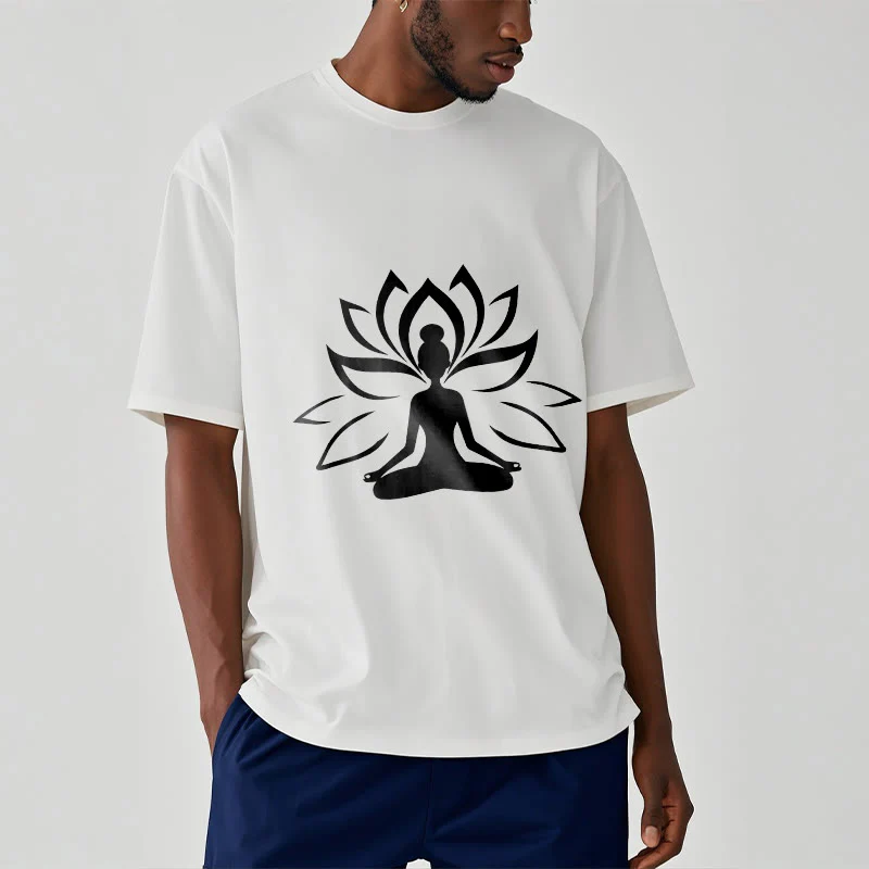 Buddha Stones Lotus Meditating Person Tee T-shirt