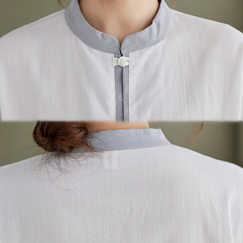 Buddha Stones 2pcs Cotton Tai Chi Shirt Top Pants Meditation Zen Clothing Women's Set