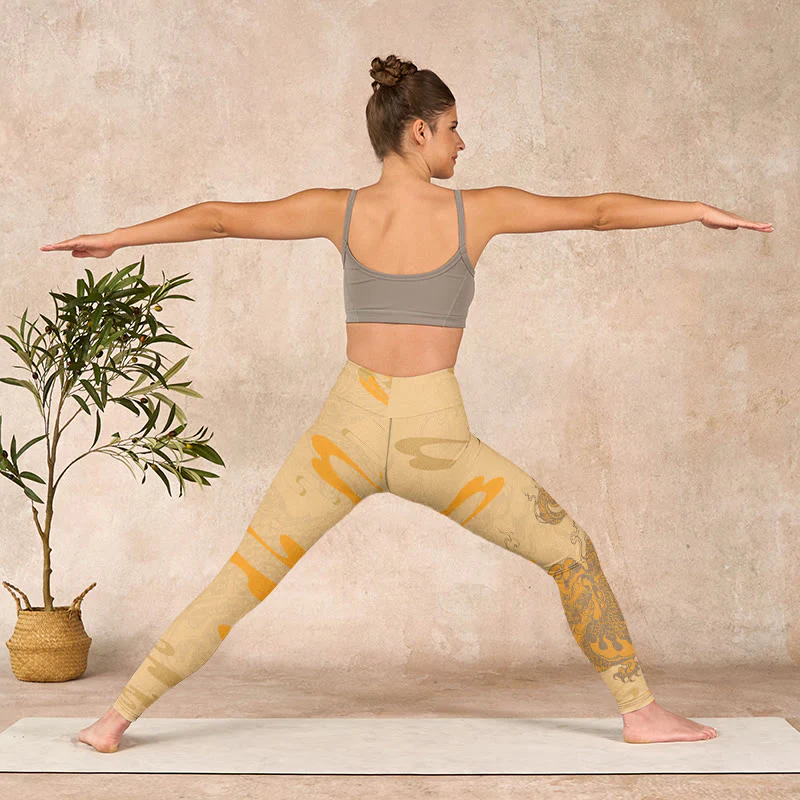 Buddha Stones PiXiu Clouds Pattern Gym Leggings Women's Yoga Pants