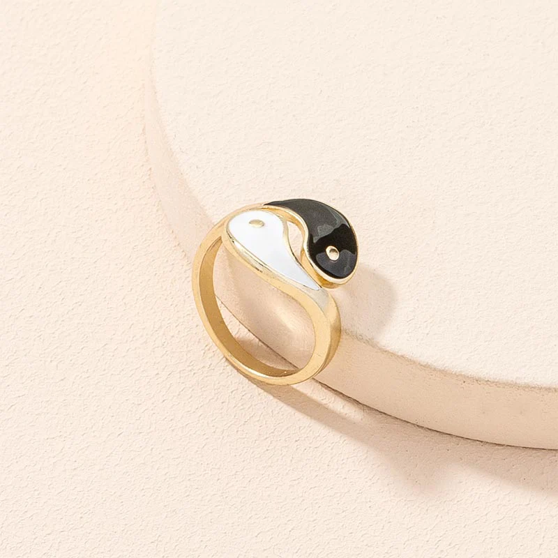 Yin Yang Symbol Adjustable Blessing Couple Ring