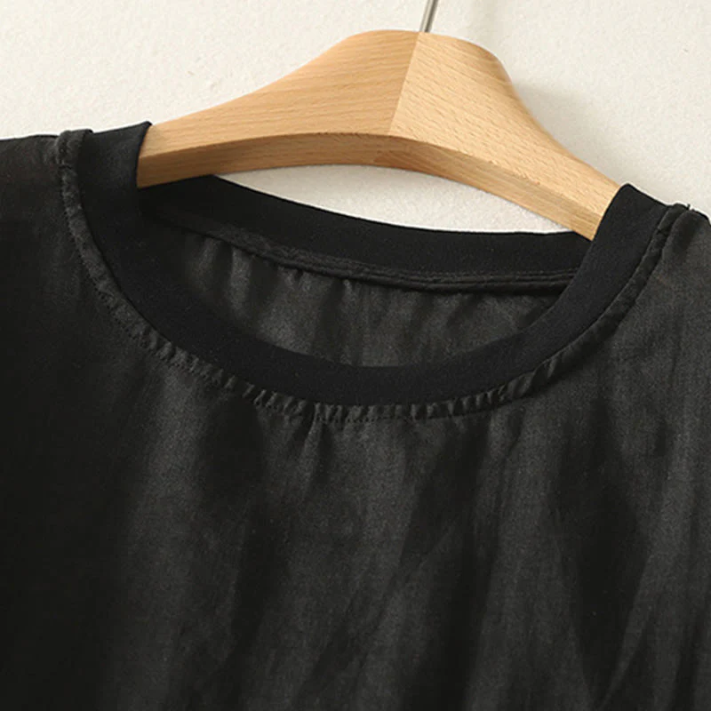 Buddha Stones Casual Embroidery Red Heart Short Sleeve Women's Cotton Linen T-Shirt