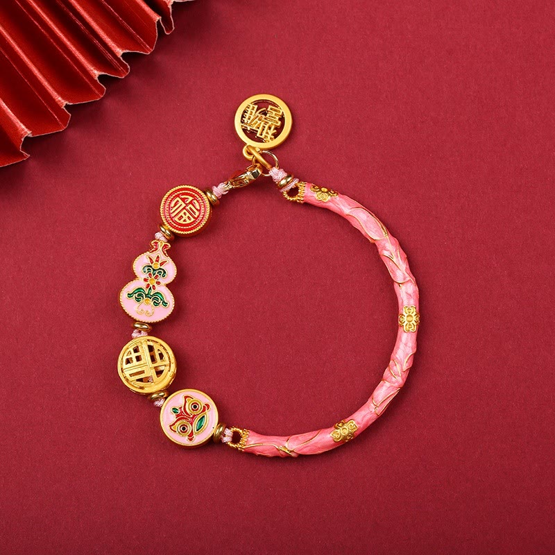 Buddha Stones Tibetan Gourd Fortune Happiness Lion Wealth Luck Bracelet