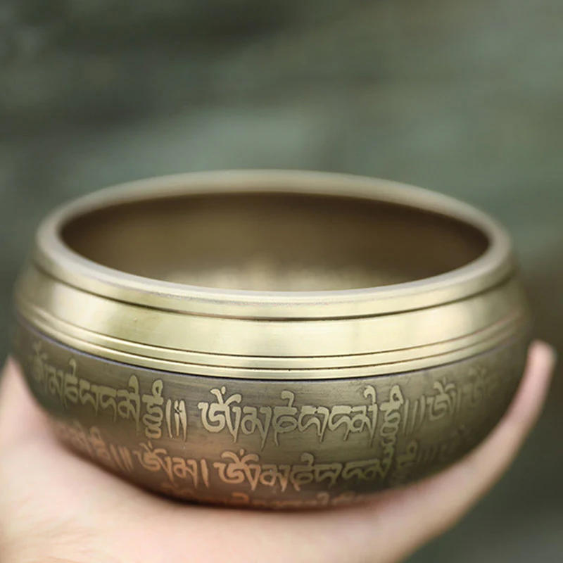 Buddha Stones Tibetan Sound Bowl Handcrafted for Focus and Meditation Peaceful Happiness Singing Bowl Set