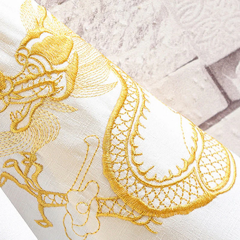 Buddha Stones Embroidery Dragon Phoenix Auspicious Cloud Waves Leaves Cranes Open Front Jacket Men's Kimono