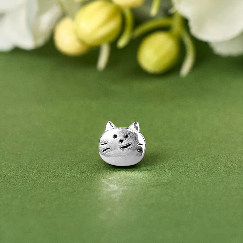 Buddha Stones 925 Sterling Silver Mini Cat Blessing Chain Bracelet