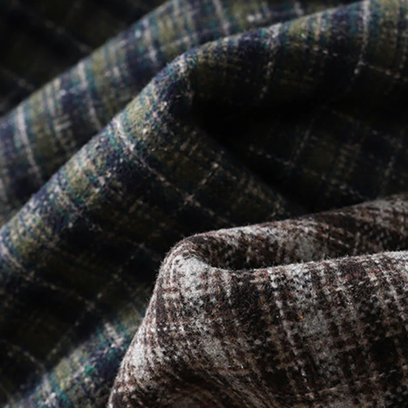 Buddha Stones Retro Plaid Pattern Women's Fleece-Lined Harem Cotton Pants With Pockets