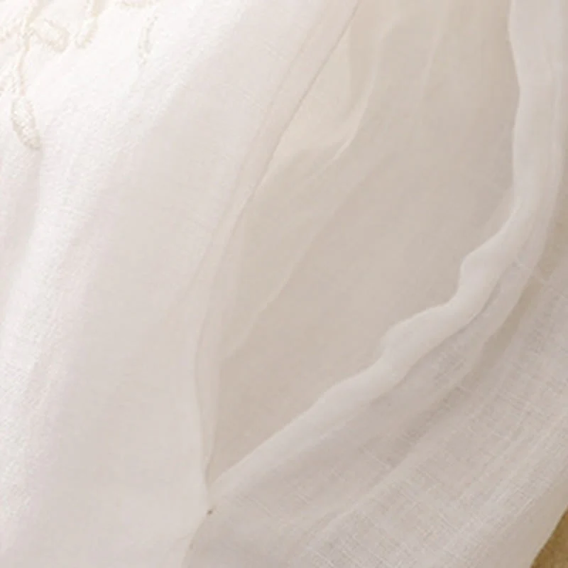 Buddha Stones Embroidered Pattern Women's Cotton Linen Harem Pants With Pockets