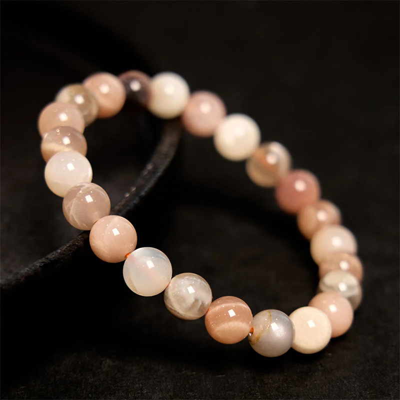 Buddha Stones Peach Moonstone Healing Bracelet