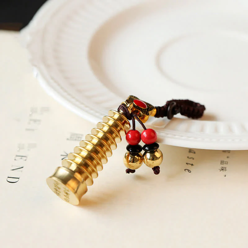 Buddha Stones Feng Shui Yin Yang Bagua Wenchang Pen Pagoda Prayer Wheel Keychain