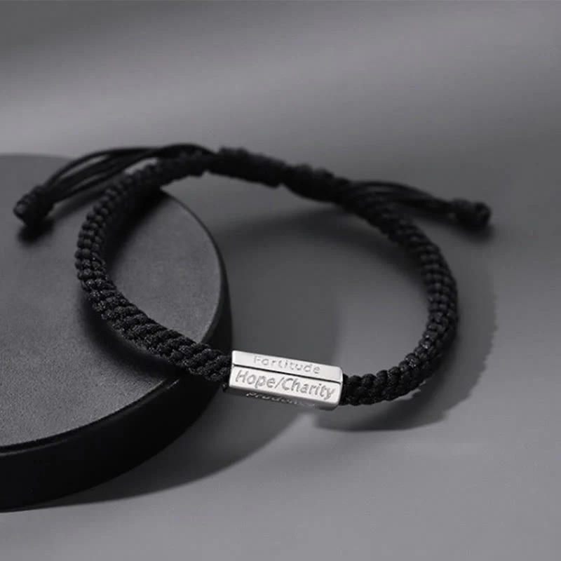 Buddha Stones Seven Deadly Sins Seven Virtues Braided String Bracelet