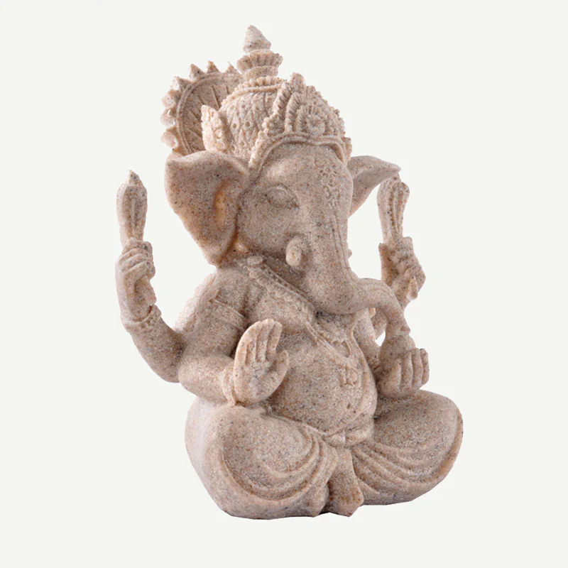 Buddha Stones Ganesh Ganpati Elephant Statue Wealth Blessing Home Decoration