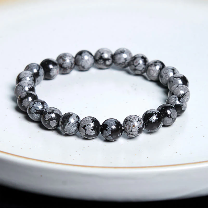 Buddha Stone Snowflake Obsidian Balance Bracelet