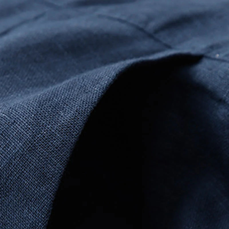 Buddha Stones Summer Casual Simple Design Linen Women's Wide Leg Pants With Zipper Pockets