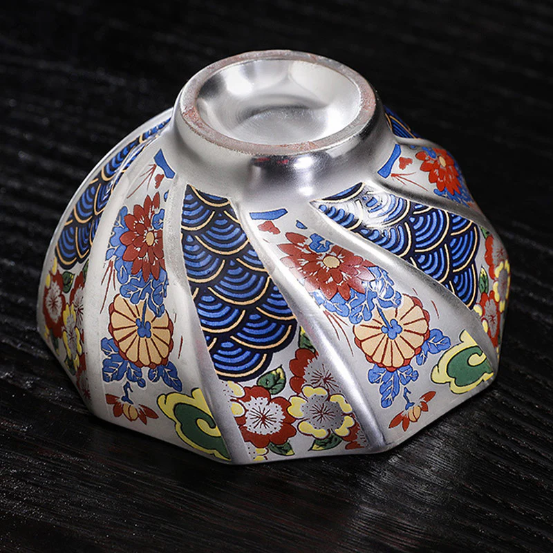 Buddha Stones Chrysanthemum Flowers Ceramic Teacup Kung Fu Tea Cup