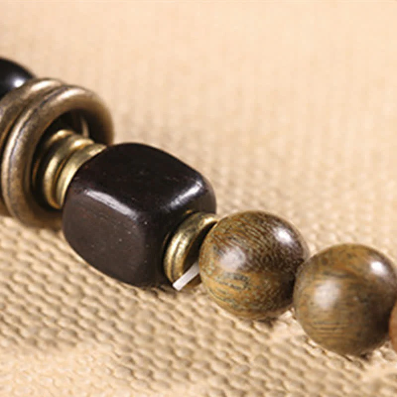 Buddha Stones Tibetan Green Sandalwood Crystal Soothing Peace Bracelet