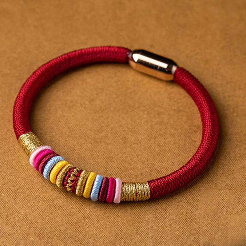 Buddha Stones Tibetan Handmade King Kong Knot Protection Magnetic Buckle Braided Bracelet (Extra 30% Off | USE CODE: FS30)