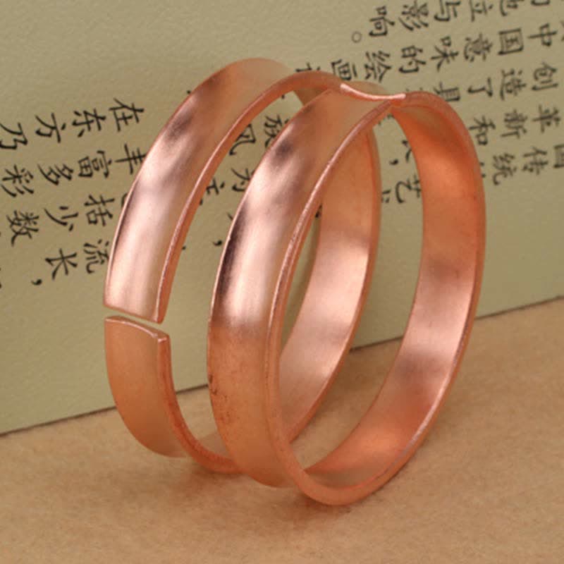 Buddha Stones Copper Wealth Luck Cuff Bracelet Bangle