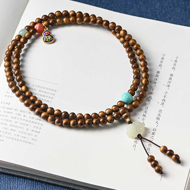 Buddha Stones Tibetan Rosewood Protection Calm Bracelet Mala