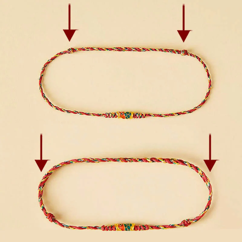 Buddha Stones Handcrafted Koi Fish Wealth Prosperity Braided Rope Bracelet