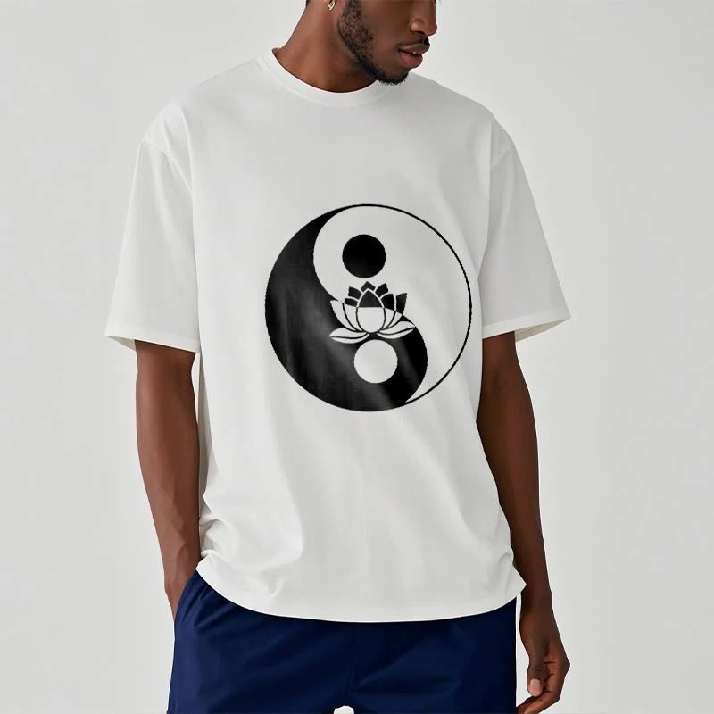 Buddha Stones Yin Yang Lotus Flower Tee T-shirt