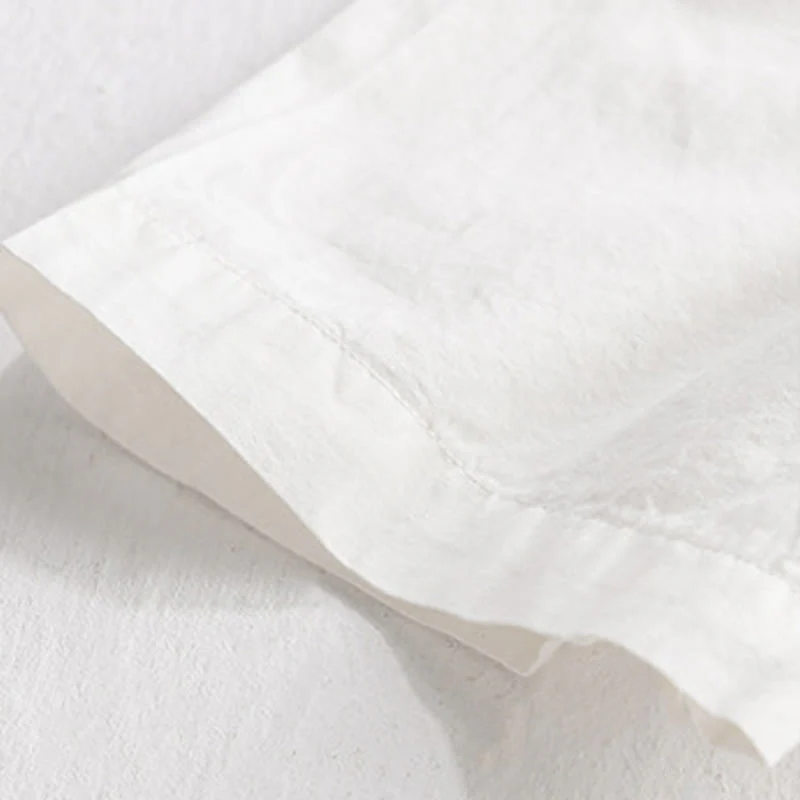 Buddha Stones Casual Embroidery Match Flame Pattern Lapel Men's Short Sleeve Cotton Shirt With Pocket