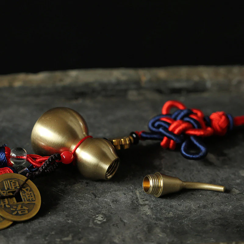Buddha Stones Feng Shui Wu Lou Gourd Ancient Chinese Coins Wealth Car Hanging Decoration