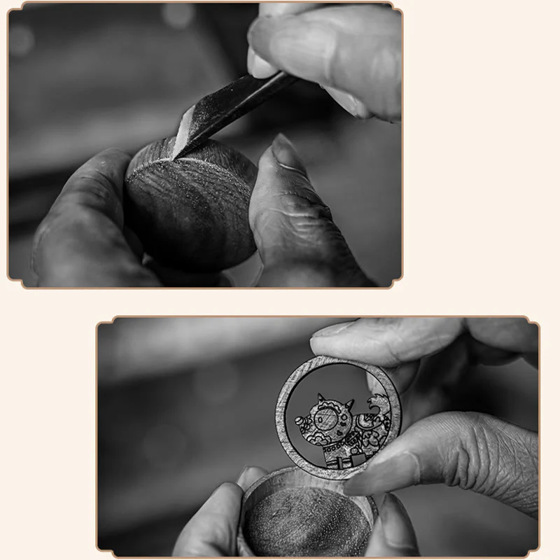 Buddha Stones Year Of The Dragon Hand Painted Chinese Zodiac Rosewood Carved Calm Key Chain (Extra 30% Off | USE CODE: FS30)