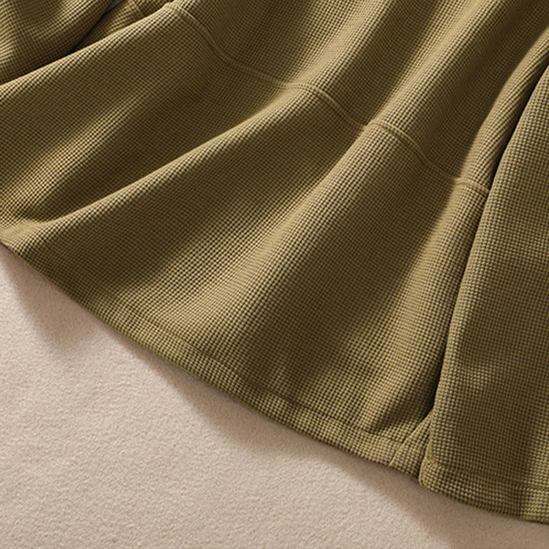 Buddha Stones Plain Lapel Women's Cotton Jacket With Pockets