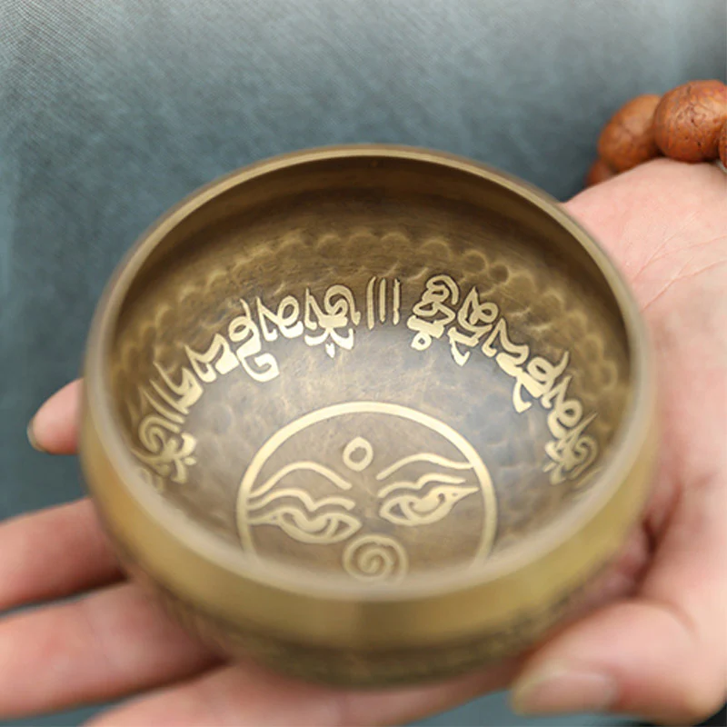 Buddha Stones Tibetan Sound Bowl Handcrafted for Yoga and Meditation Singing Bowl Set