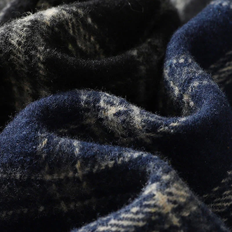 Buddha Stones Retro Plaid Pattern Women's Fleece-Lined Harem Cotton Pants With Pockets