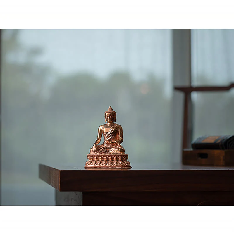 Buddha Stones Gautama Shakyamuni Buddha Figurine Serenity Copper Statue Home Decoration